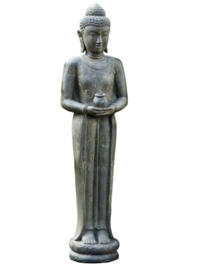 Stehender Buddha aus Lavaguss 2m